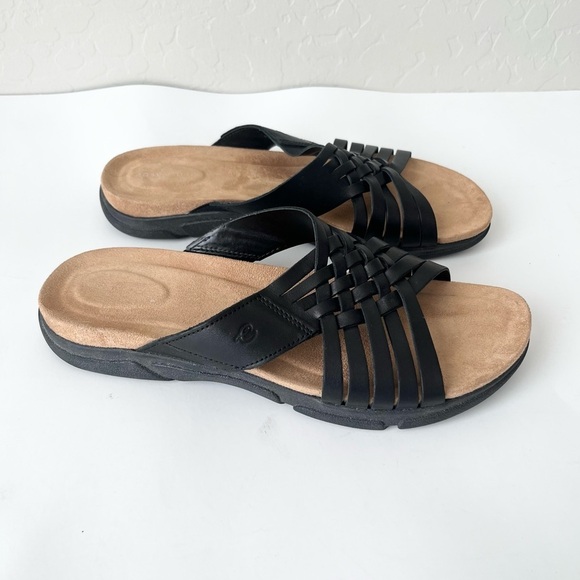 Easy Spirit Meadow open toe leather sandals black 8 NEW - Picture 4 of 11